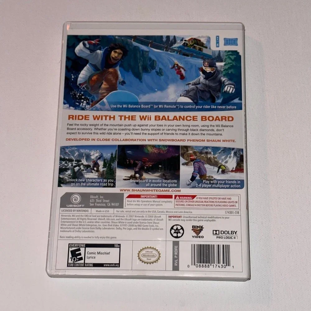 WII Shaun White Snowboarding game